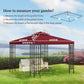 10' x 10' Square 2-Tier Gazebo Canopy Replacement Top Cover Outdoor Garden Sun Shade, Wine Red