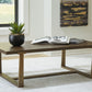 Balintmore - Brown / Gold Finish - Rectangular Cocktail Table