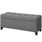Storage Ottoman Bench, Foot Rest with Safety Hinges, 47 Inches Linen Storage Chest for Living Room, Dark Grey
