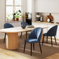 Modern Dining Chairs Set of 4, Upholstered Dining Room Chairs with Metal Legs, Shell Backrest, Padded Seat, Blue