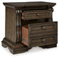 Maylee - Dark Brown - Three Drawer Night Stand