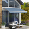 12' x 10' Manual Retractable Awning Outdoor Sunshade Shelter with Adjustable & Versatile Design, Light Grey