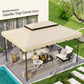 13' x 10' Gazebo Replacement Canopy, Gazebo Top Cover with Double Vented Roof for Garden Patio(TOP ONLY), Cream