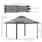 13' x 13' Pop Up Party Tent Outdoor Canopy with Top Vent, 3-Level Adjustable Height, and Roller Bag, Grey