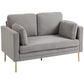 Loveseat Sofa, 55" Small Sofa Couch with 2 Pillows, Metal Legs for Living Room, Bedroom, Apartment, Grey