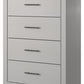 Cottonburg - Light Gray / White - Four Drawer Chest