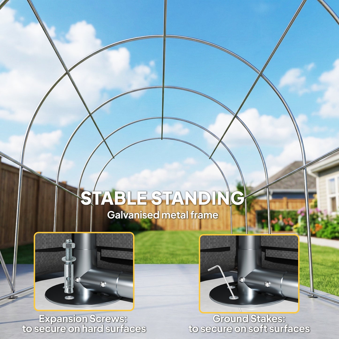 10' x 19' Heavy Duty Carport, Portable Garage Car Canopy Tent Shelter with Reinforced Galvanized Frame, Dark Grey