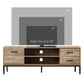 TV Stand for TV up to 50 Inches, TV Cabinet with Door, Open Storage and Drawers, TV Table with Steel Legs, Coffee