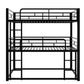 Metal Twin Size Triple Bunk Bed with Guard Rails and Easy Assembly, Double-Decker Bed for Compact Rooms, 78.5" L x 42" W x 78" H, Black