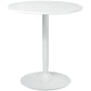 Round Dining Table with Steel Base - White