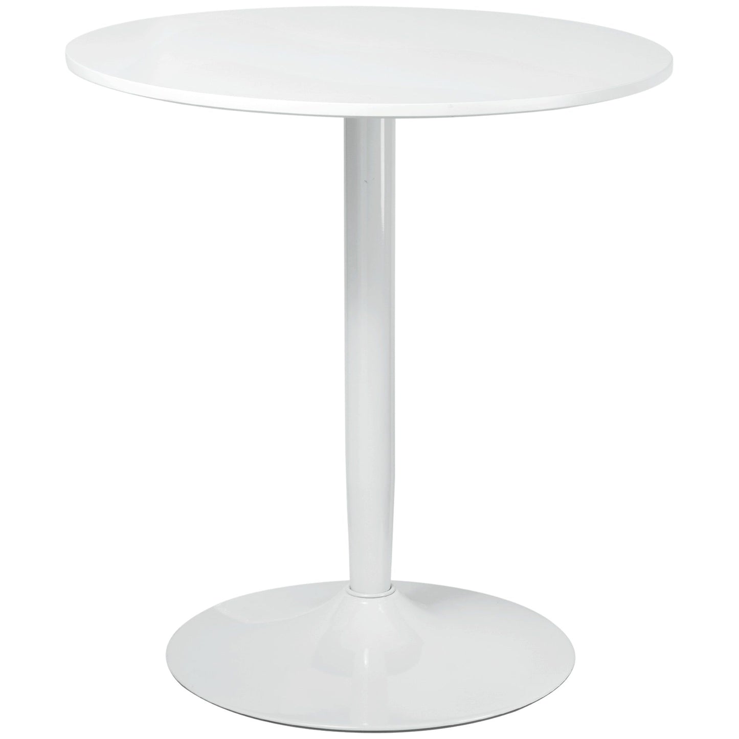 Round Dining Table with Steel Base - White