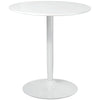 Round Dining Table with Steel Base - White