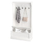 3-In-1 Hall Tree w/ Coat Rack, Shoe Storage and Bench Seat, Entryway Bench w/ 4 Hooks for Hallway, Living Room, White