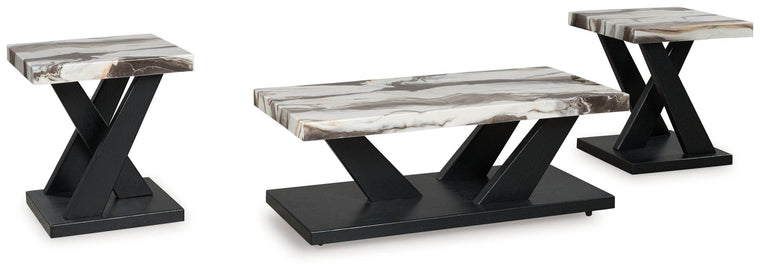 Cendill - Dark Brown / White / Black - Occasional Table Set (Set of 3) - Forward Furniture