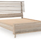 Hasbrick - Tan - Queen Slat Panel Bed With Framed Panel Footboard