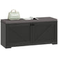 Shoe Storage Bench with Padded Seat - Black Wood Grain