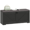 Shoe Storage Bench with Padded Seat - Black Wood Grain