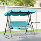 3-Seater Outdoor Porch Swing with Adjustable Canopy, Patio Swing Chair for Garden, Poolside, Backyard, Teal