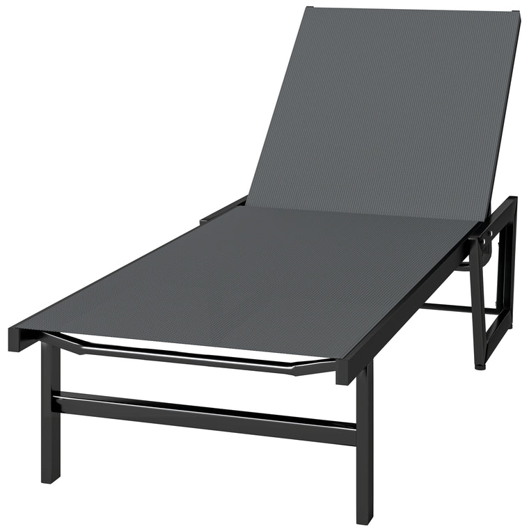 63cm Wide Chaise Lounge Tanning Chair, 4-Position