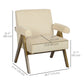 Corduroy Accent Chair with Padded Armrests - Beige