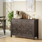 Sideboard Buffet Cabinet, Farmhouse Kitchen Storage Cabinet w/ 2 Drawers and Shelves for Living Room, Entryway