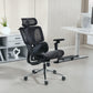 Ergonomic Mesh Office Chair with Headrest and Footrest - Black