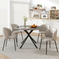 47" Round Kitchen Table for 4, Industrial Dining Table with Steel Legs for Dining Room, Grey Wood Grain and Black