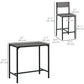 Industrial Bar Table Set Counter Height 3 Piece and 2 High Back Stools Set Dining Table Set Grey