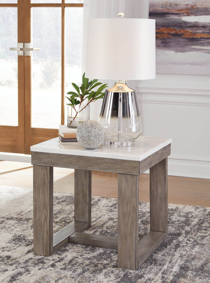 Loyaska - Brown / Ivory - Square End Table - Forward Furniture