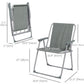 2 Pack Outdoor Folding Chair Set, Portable Camping Chairs with Armrest, Oxford Fabric Seat, Outdoor Chairs, Grey