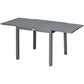 31.5"-63" Extendable Outdoor Dining Table for 4-6 with Aluminium Frame, Steel Tabletop Dark Grey