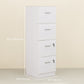 4-Drawer Vertical Filing Cabinet with Lock - White