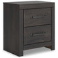 Hollivern - Dark Gray - Two Drawer Night Stand