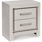 Zyniden - Silver - Two Drawer Night Stand