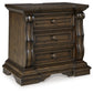 Maylee - Dark Brown - Three Drawer Night Stand