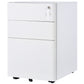 3 Drawer Filing Cabinet, Steel Home Office Storage Cabinet with Wheels, Lock for A4, Letters, Legal-sized Files, White