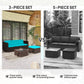 3 Pieces Patio Furniture Set with Cushions, Outdoor PE Rattan Wicker Conversation Corner Sofa Set, Light Green