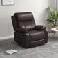 PU Leather Reclining Chair with Vibration Massage Recliner, Swivel Base, Rocking Function, Remote Control, Brown