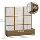 Raised Garden Bed with Lattice Trellis, Rattan Outdoor Planter with Storage for Garden, Patio, Balcony, Sand Brown