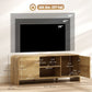 TV Stand for up to 55 Inch TV, Nordic Entertainment Center with 2 Cabinets and 2 Open Shelves for Living Room, Natural Wood
