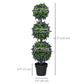 3.5ft Set of 2 Artificial Plants, Lavender Flowers Ball Trees with Pot, for Home Indoor Outdoor Decor