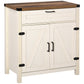 Farmhouse Sideboard with Barn Doors - White