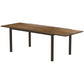 63"-94.5" Extendable Patio Dining Table for 6-8 Person, Outdoor Dining Table with Aluminium Edging, Steel Frame, Brown
