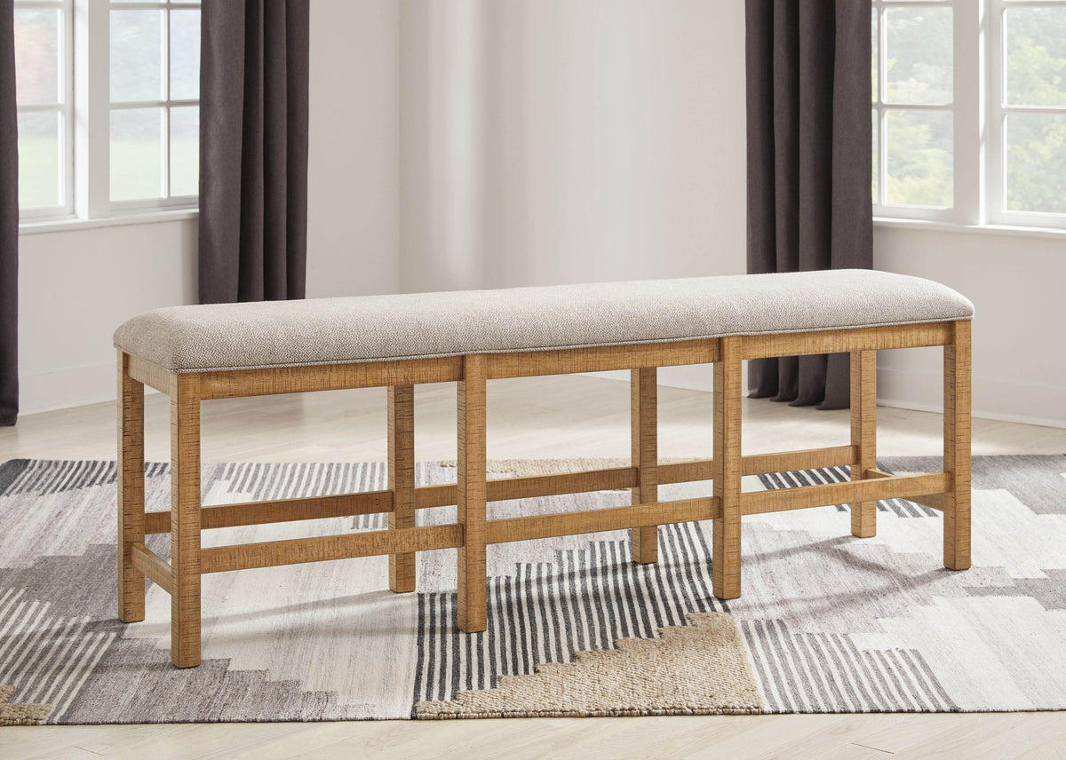 Havonplane - Brown - XL Counter Height Upholstered Dining Bench - Forward Furniture