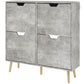 Shoe Storage Cabinet with 4 Flip Drawers and Adjustable Shelf, Shoe Cabinet for 8-16 Pairs of Shoes, Cement Grey