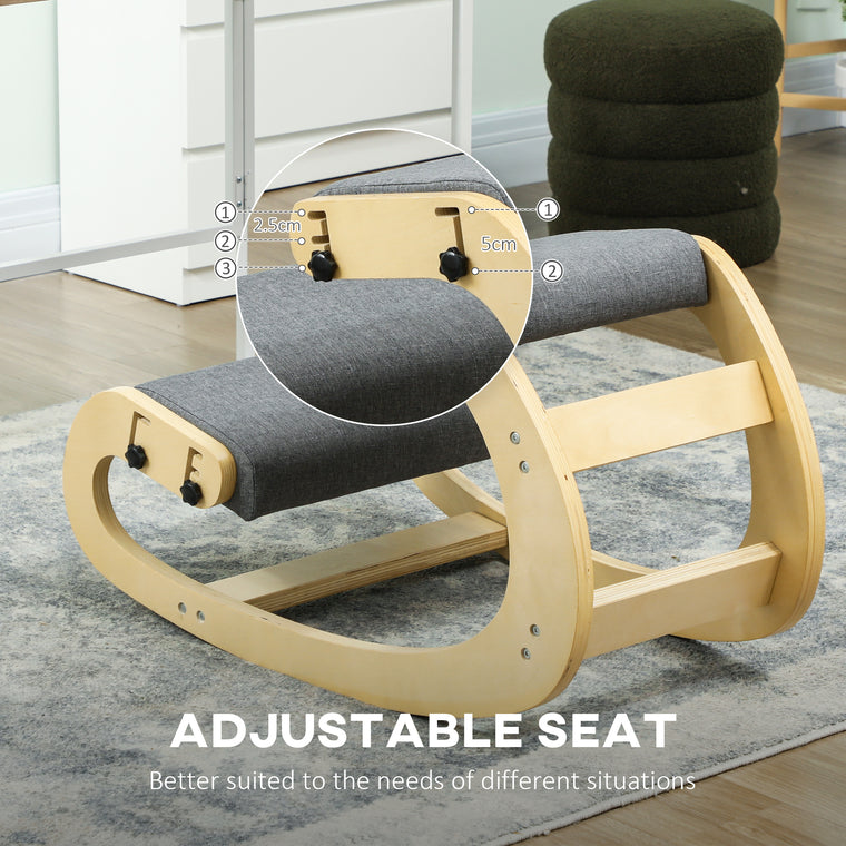 Adjustable Rocking Wood Kneeling Chair