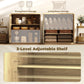 Sideboard Buffet Cabinet, 30.7" Modern Kitchen Storage Cabinet with Soft-Close Door and Adjustable Shelves, Oak
