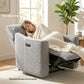 Power Recliner Chair, Chenille Upholstered Recliner Chair with USB Ports, Footrest, Grey