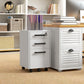 Lockable Vertical File Cabinet with Lock, 3 Drawer Filing Cabinet with Hanging Bars for Letter and A4 Size, White