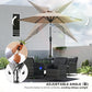 Patio Sun Umbrella, Outdoor Parasol with 6 Ribs, Khaki